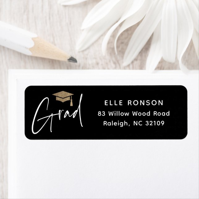 Modern Script Graduation Return Address (Insitu)