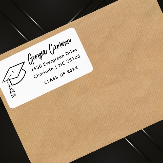 Modern Script Graduation Return Address Label (Creator Uploaded)