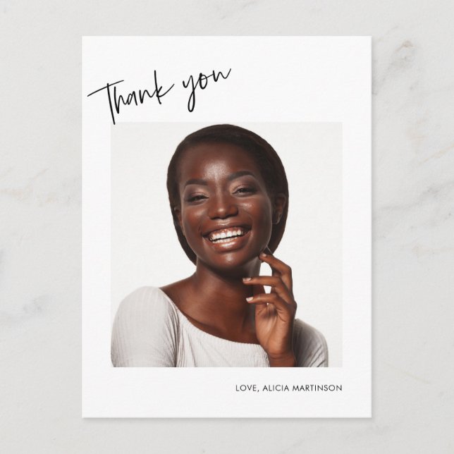 Modern Script Graduation Thank You Photo Postcard (Front)