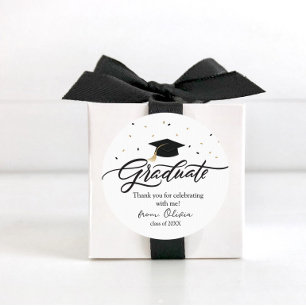 Modern Script Graduation Thank You Sticker