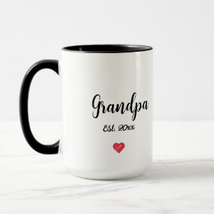 Modern Script Grandma Year Est Heart 2 Toned Mug