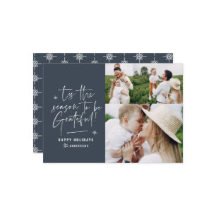 Modern script grateful photo holiday