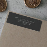Modern Script | Grey Family Return Address Label<br><div class="desc">These modern script grey family return address labels are perfect for a minimalist holiday card or any personal mailing. The simple dark grey design features unique industrial lettering typography with modern boho style. Customizable in any colour. Keep the design minimal and elegant, as is, or personalize it by adding your...</div>