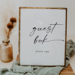 Modern Script Guest Book Sign<br><div class="desc">This modern script guest book sign is perfect for a minimalist wedding. The simple black and white design features unique industrial lettering typography with modern boho style. Customizable in any colour. Keep the design minimal and elegant,  as is,  or personalize it by adding your own graphics and artwork.</div>