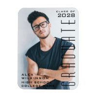 Modern Script Guy Trendy Graduation Photo
