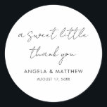 Modern Script Hand-Lettered Wedding Thank You Classic Round Sticker<br><div class="desc">Share your gratitude with a gift that they'll love. Our personalized wedding thank you stickers are the perfect way to commemorate your special day while thanking your guests for being a part of it. Give your guests a beautiful, practical reminder of the love and joy you shared, a small token...</div>