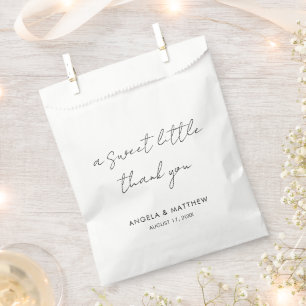 Modern Script Hand-Lettered Wedding Thank You Favour Bag