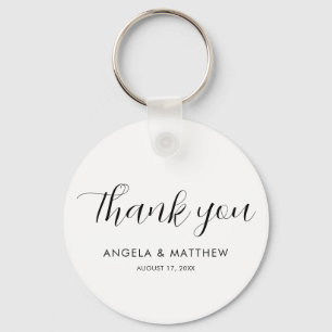 Modern Script Hand-Lettered Wedding Thank You Keychain