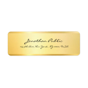 Modern Script Handwriting Faux Gold Elegant Return
