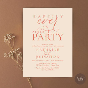 Modern Script Happily Ever After Party Elopement I Invitation