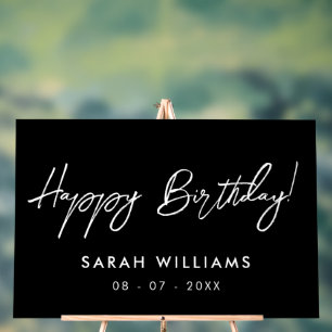 Modern Script Happy Birthday Acrylic Sign