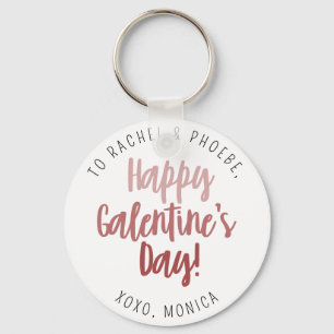 Modern Script Happy Galentine's Day Keepsake Gift Keychain