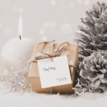 Modern Script Happy Holiday Square Family Gift Tag<br><div class="desc">This modern script happy holiday square family gift tag is perfect for your minimalist shabby chic boho black and white holiday wedding. The minimal whimsical handwritten calligraphy is delicate and rustic while staying classy and elegant. The design reflects a simple all-white winter day and evokes memories of a more simplistic...</div>