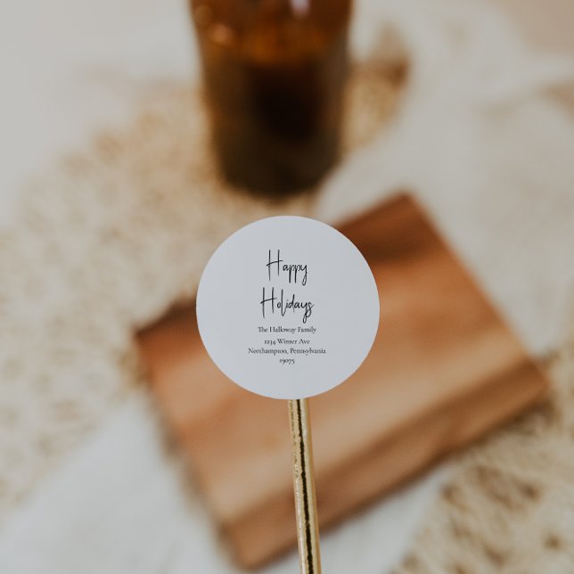 Modern Script Happy holidays Envelope Seals (Creator Uploaded)