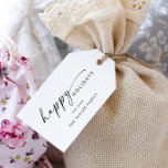 Modern Script Happy Holidays Family Holiday Gift Tags<br><div class="desc">These modern script happy holidays family holiday gift tags are perfect for a minimalist holiday present. The simple black and white design features unique industrial lettering typography with modern boho style. Customizable in any colour. Personalize them with your name.</div>