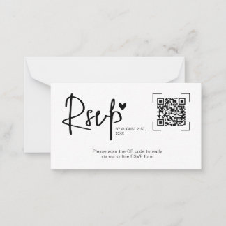Modern Script Heart Wedding Online RSVP Cards