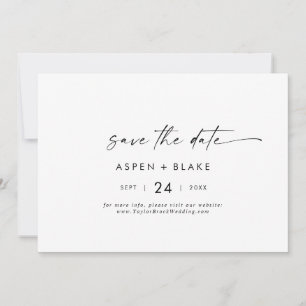 Modern Script Horizontal Save The Date