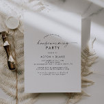 Modern Script Housewarming Party Invitation<br><div class="desc">This modern script housewarming party invitation is perfect for a minimalist event. The simple black and white design features unique industrial lettering typography with modern boho style. Customizable in any colour. Keep the design minimal and elegant,  as is,  or personalize it by adding your own graphics and artwork.</div>