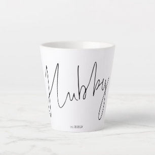 Modern Script Hubby Name Bridal Gift Box Idea  Latte Mug