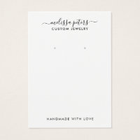 Modern Script Jewellery Earring Display Card