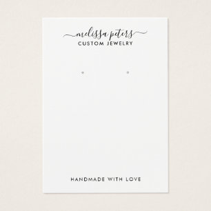 Modern Script Jewellery Earring Display Card