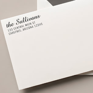 Modern Script Left Aligned Return Address Self-inking Stamp