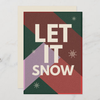 Modern Script Let it Snow Non Photo Christmas Holiday Card