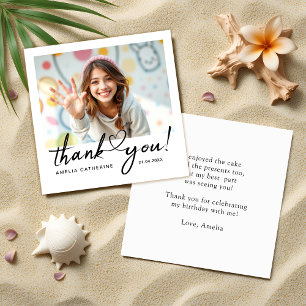 Modern Script Lettering Budget Mini Thank You Card