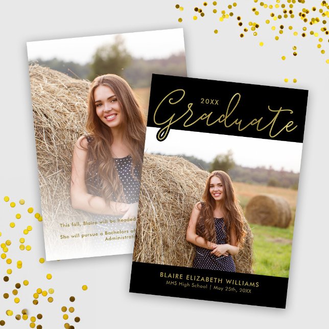 Modern Script Lettering Graduation Announcement (Creator Uploaded)