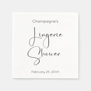 Modern Script Lingerie Shower Napkin