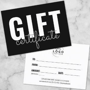 Modern Script Logo Business Gift Certificate