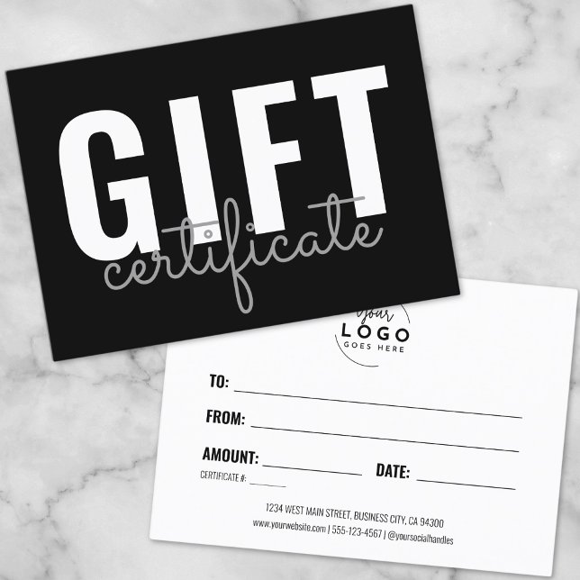 Modern Script Logo Business Gift Certificate (Modern Script Logo Business Gift Certificate)