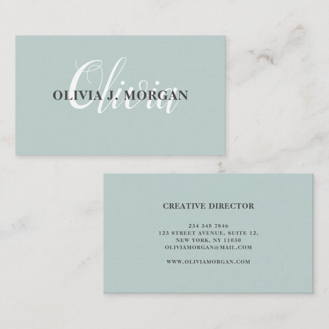 Modern script logo minimal professional name business card (Front/Back)