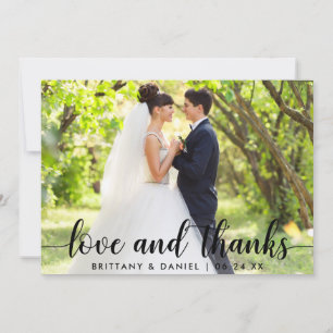 Modern Script Love et Merci Couple Mariage