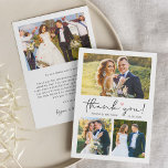 Modern Script Love Heart Wedding Photo Collage Thank You Card<br><div class="desc">Modern Simple Elegant Love Heart Script 4 Wedding Photo Thank You Card. For further customization,  please click the "customize further" link and use our design tool to modify this template.</div>