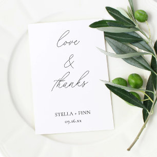 Modern Script Love & Thanks Wedding Self-inking Stamp