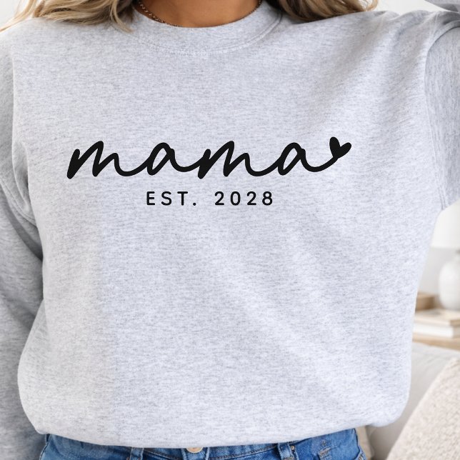 Modern script mama sweatshirt, Custom New mom Sweatshirt (modern script mama sweatshirt, personalized new mom sweatshirt gift, first time mom sweatshirt gift)