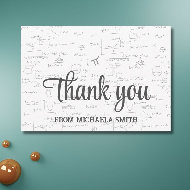 Modern Script Mathematics Formulas Graduation Thank You Card (Creator Uploaded)