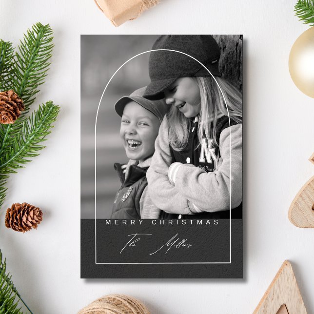 Modern Script Merry Christmas Arch Photo Holiday  (Creator Uploaded)