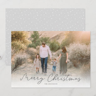Modern Script Merry Christmas Big Photo Holiday Card