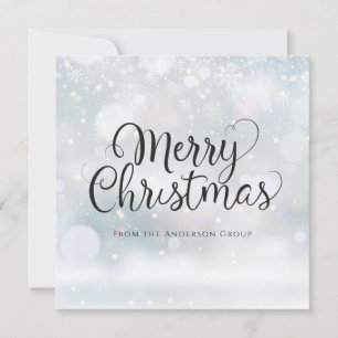 Modern Script Merry Christmas Corporate Holiday Card