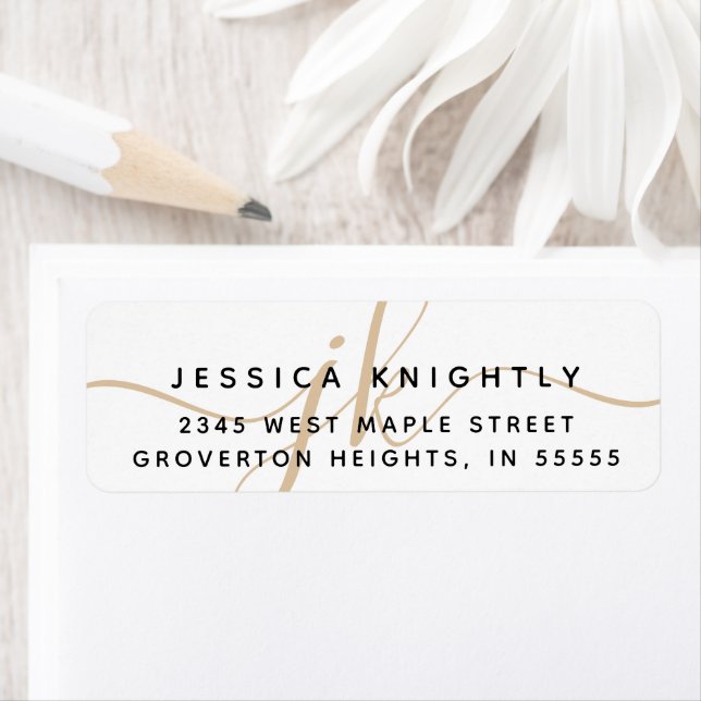 Modern Script Minimal Gold Monogram Initials (Insitu)