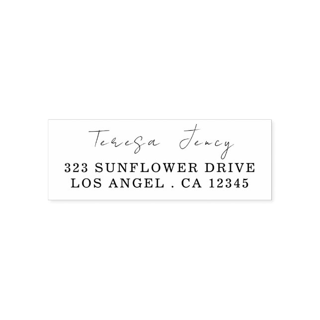 Modern Script | Minimal Stylish Return Address Self-inking Stamp (Design)