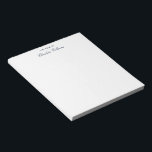 Modern Script Minimalist Monogram Notepad<br><div class="desc">Easily add name and subject or title to customize by clicking the "Personalize" button. Featuring a script typography that you can easily replace with your favourite fonts by using our "Design Tool".</div>