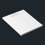 Modern Script Minimalist Monogram Notepad<br><div class="desc">Easily add name and subject or title to customize by clicking the "Personalize" button. Featuring a script typography that you can easily replace with your favourite fonts by using our "Design Tool".</div>
