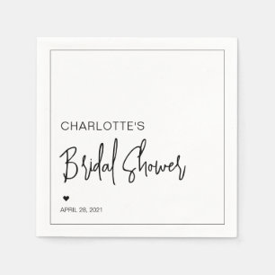 Modern Script Minimalist Simple Bridal Shower Napkin