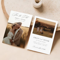 Modern Script Minimalist Wedding Photo