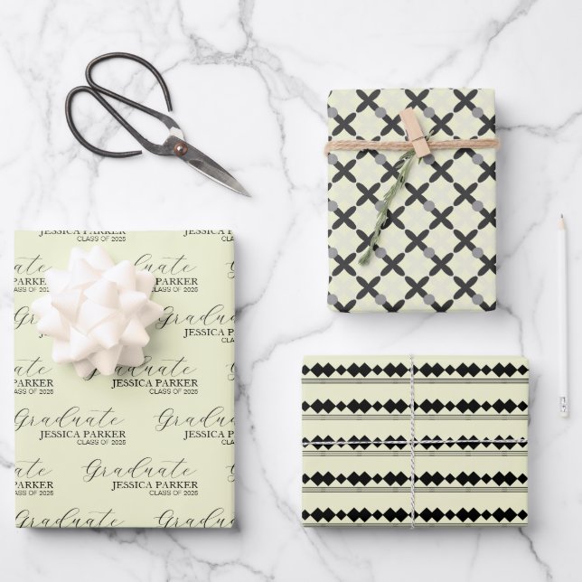 Modern Script Minimalist  Wrapping Paper Sheet (Front)