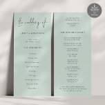 Modern Script Mint Green Wedding Program<br><div class="desc">Modern Script Mint Green Wedding Available digitally and printed. A modern typographical design for your wedding programs. The main header is in a stylish set script and the rest of the text you can easily personalize. You can change the text and background colours if you wish to match your wedding...</div>