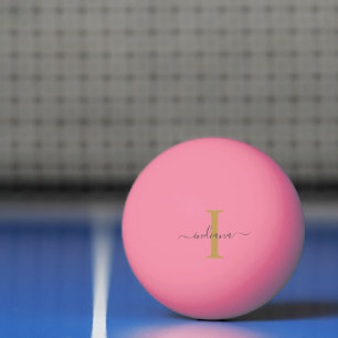 Modern Script Monogram Custom Ping Pong Ball
